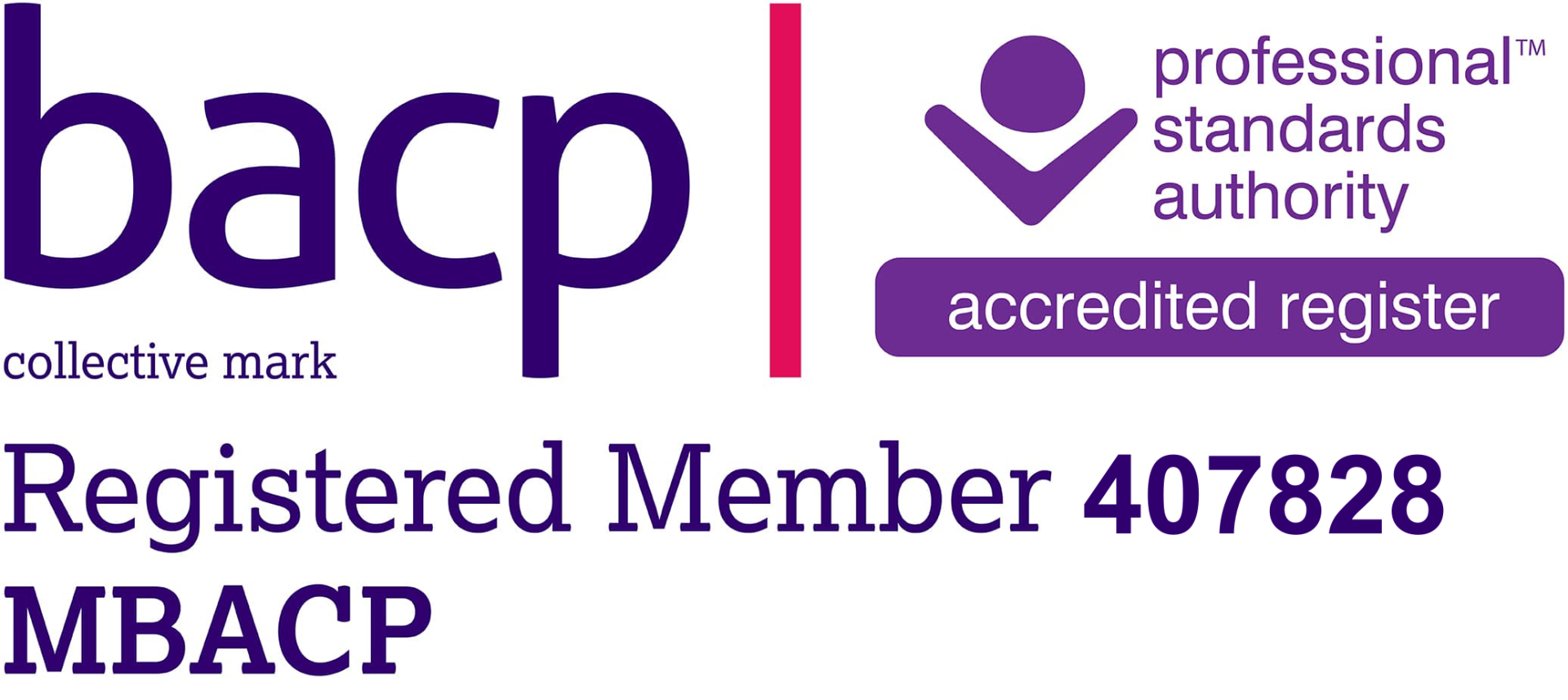 BACP Registered Member 407828 MBACP — Professional Standards Authority Accredited Register